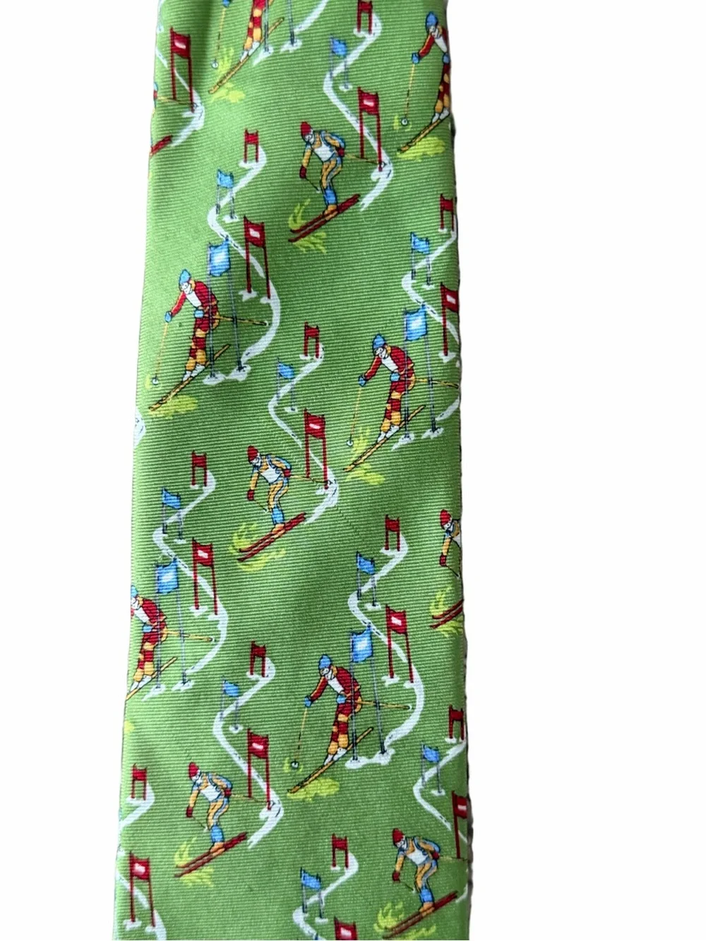 Talbots Kids Green Skiing Skier Novelty Necktie – Boys